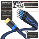 thumbnail of Primewire 8k HDMI Kabel 2.1 - Flachbandkabel Ultra High Speed II Ethernet, 8K UHD II, 3D TV, eARC, HDR10+ 120 Hz mit DSC, 7680 x 4320, Verlegekabel