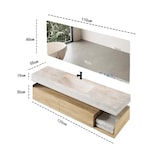 thumbnail of Wandhängendes Badezimmermöbel-Set mit Sinterstein-Waschbecken, Spiegel, Unterschrank und Ablaufgarnitur 120×55 cm【RWR208-120】