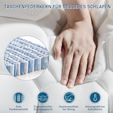 thumbnail of Merax Federkernmatratze, 7 Zonen Kaltschaum Matratze, Taschenfederker, 90x200cm, Härtegrad H3, 25cm Höhe, Öko-Tex zertifiziert