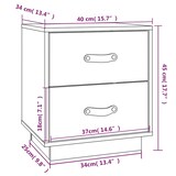 thumbnail of Table de chevet Blanc 40x34x45 cm Bois de pin massif – Modèle Émeraude Nuit