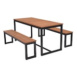 thumbnail of METRO PROFESSIONAL Bierzeltgarnitur 3-tlg. Lynx, Alu/Eukalyptus, 1 Biertisch 161 x 70 cm, 2 Bierbänke 147 x 30 cm, schwarz