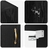 thumbnail of vidaXL Wandschrank Schwarz Eichen-Optik 69.5 x 34 x 90 cm