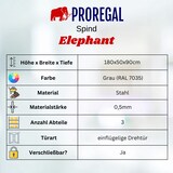 thumbnail of PROREGAL Mega Deal 3x Spind ELEPHANT Metall komplett montiert 3 Abteile 180x90x50cm Kleiderstange & Kleiderhaken Lichtgrau Spindschrank Kleiderschrank