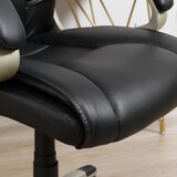 thumbnail of Bürostuhl ergonomisch höhenverstellbar 124x68x73 cm Schwarz mit Wippfunktion 360 Grad drehbar gepolstert Kunstleder Metallgestell