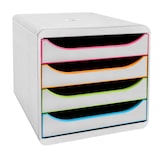 thumbnail of Exacompta 310913D 1x Exacompta, BIG-BOX Schubladenbox, 4 offene Laden, Serie Black Office - Schwarz/Harlekin