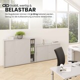 thumbnail of bümö Schiebetürenschrank 3OH - Aktenschrank abschließbar, Sideboard Schrank mit Schiebetüren in Nussbaum, Bogengriff - Büroschrank aus Holz mit