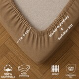 thumbnail of EXKLUSIV HEIMTEXTIL Marke Jersey Spannbettlaken 100 x 200 cm Nougat 100% Baumwolle Öko - Tex Zertifiziert Bed-Sheet Bettlaken Spannbetttuch Topper
