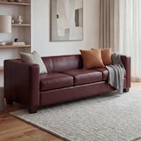 thumbnail of 3er Sofa Couch Loungesofa Lille ~ Kunstleder, rot-braun