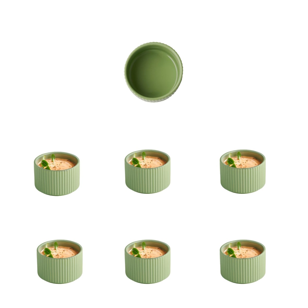 APS Kom THE GRID 6-delige set- salie porselein, Ø 9 cm, 200 ml, stapelbaar
