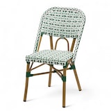 thumbnail of Chaise de terrasse HAUSSMANN - Tressage vert et blanc