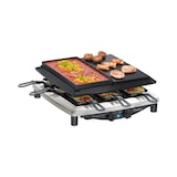 thumbnail of Steba Premium Raclette Made in Germany RC 4 Plus Deluxe Chrome mit Grillplatte Naturstein und wendbarer Gusseisenpfanne sowie 8 emaillierte Pfännchen