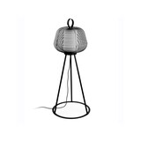 thumbnail of faro barcelona nara stehleuchte aus schwarzem stahl mit schwarzem lampenschirm, Höhe 129 cm, Durchmesser 56 cm