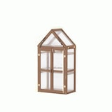 thumbnail of COSTWAY Mini invernadero de marco frío, cama de planta de 3 niveles con techo bisagrado, casa de propagación con 2 puertas
