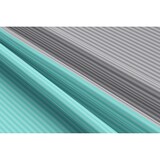 thumbnail of Baumwolle Bettwäsche 200x220 cm Petrol Türkis Grau gestreift Wendeseite Reißverschluss 3 tlg