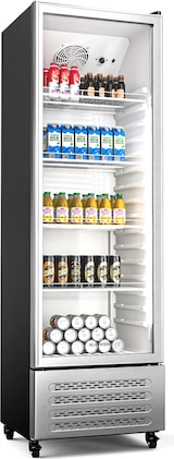 thumbnail of GrandCooler Getränkekühlschrank | 306 L | LED-Beleuchtung | mit Rollen | 4 Regale Silber