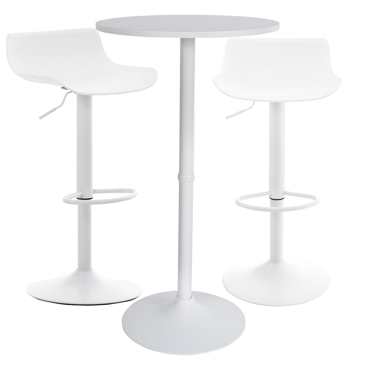 Conjunto de 2 Taburetes de bar & 1 Mesa alta Fernie Blanco