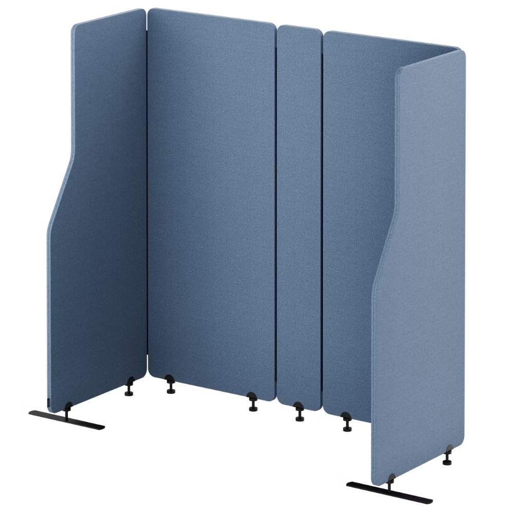 Akustik-Trennwand mit Schalldämmung SADIE 145x260x1,8cm Blau Stellwand Büro Raumteiler Office-Akustikwand Sichtschutz freistehend