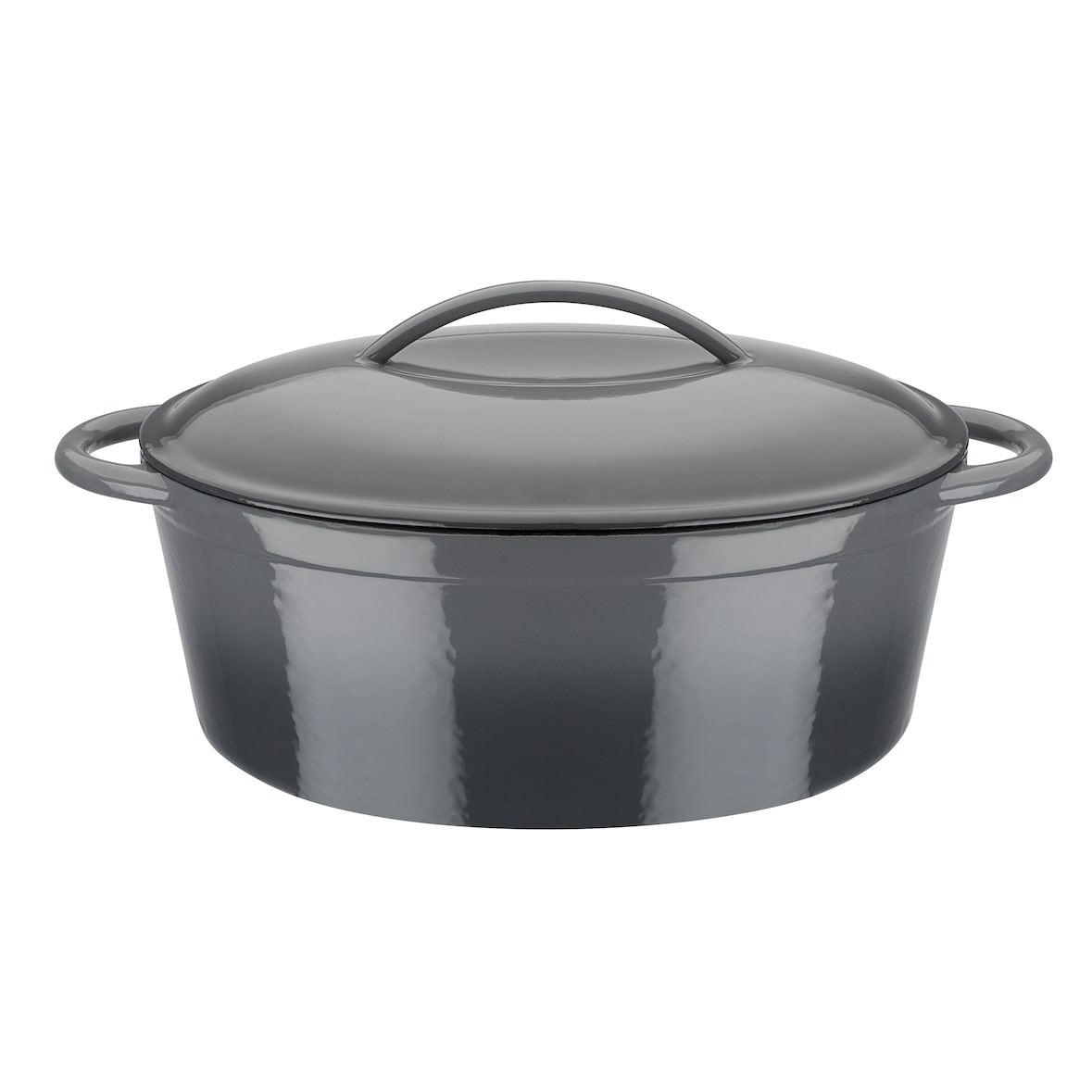 GSW Gusseisen Ovaler Bräter Grey Shadow 33 x 25 x 13cm, induktionsgeeignet, backofengeeignet bis 240°C