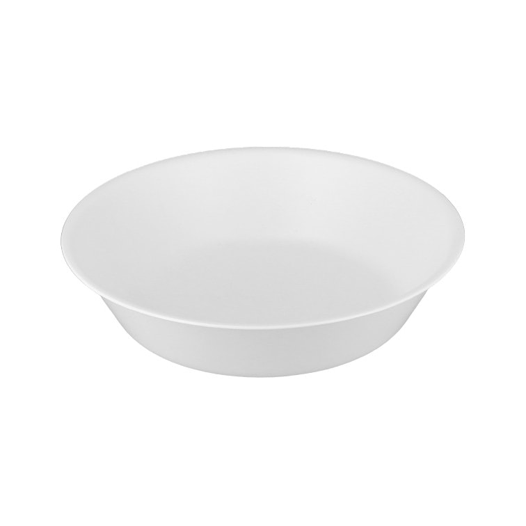 MONOUSO - Plato Hondo Reutilizable Durable PP Mineral Blanco Ø18cm (1 Ud)