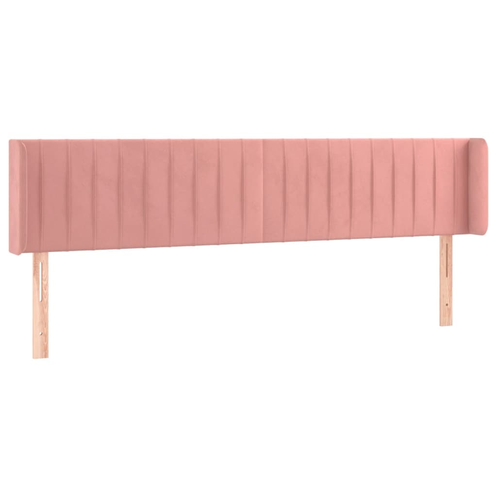 vidaXL Kopfteil mit Ohren Rosa 163x16x78/88 cm Samt