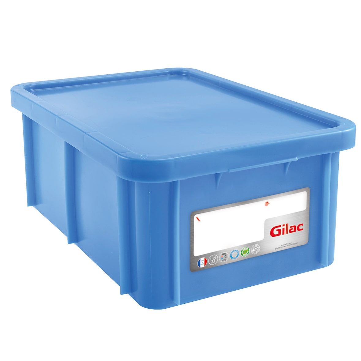 GILAC Bac renforcé HACCP 600 x 400 + couvercle - 35 L - Bleu G119810