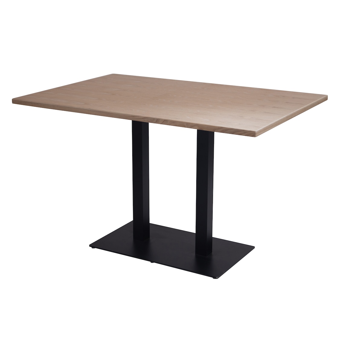 METRO PROFESSIONAL Mesa de restaurante Garrido, madera de fresno/acero, 120 x 80 cm, marrón claro/negro