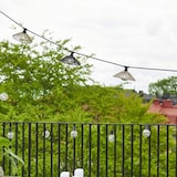 thumbnail of Lampenschirm wetterfest für E27 D: 25cm Terrasse Balkon Rattanoptik beige