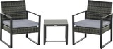 thumbnail of Outsunny Conjunto de Muebles de Ratán Jardín 3 Piezas Mesa y 2 Sillones Gris