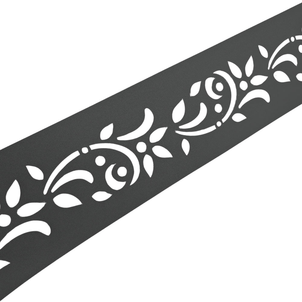 zaun|zu® Sichtschutzstreifen PREMIUM Dekor Floral1 Sichtschutz Anthrazit 2,55m