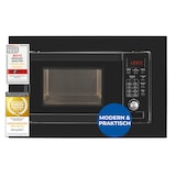 thumbnail of Exquisit Einbau-Mikrowellenherd, 20 Liter, Mikrowelle + Grill, 8 automatische Kochprogramme,EMW20.1 G schwarz