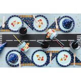 thumbnail of Pappteller 18cm 6er Set mit Flugzeug Motiv Partyteller Einwegteller plastikfrei Partygeschirr Jungen Kindergeburtstag Kinderparty Hellblau Blau Rot