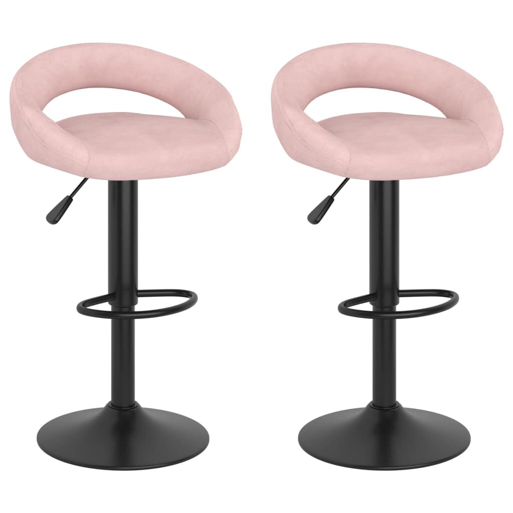 DELUKE Barhocker KALSII höhenverstellbar 2er Set Rosa Samt | Barstühle drehbar Küchenhocker Thekenhocker für Küche Hausbar