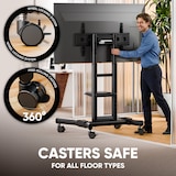 thumbnail of ONKRON TV Ständer rollbar für 43 - 75 Zoll Fernseher, 70 kg, max VESA 600x400, professioneller Fernsehständer mit Rollen und Ablage Schwarz TS1551-B