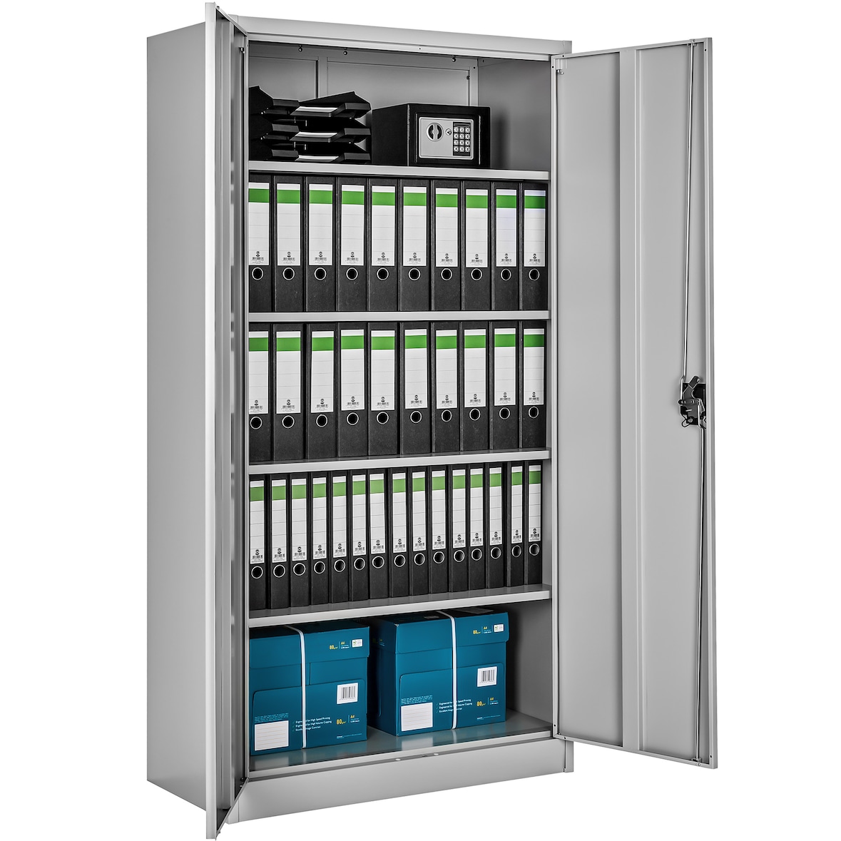 tectake Armoire métallique 5 niveaux - gris, 90 cm - 402483