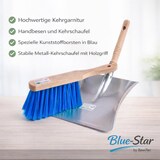 thumbnail of Blue-Star Besen Komplett SET 40 cm Breit mit blauen Borsten und Teleskopstiel Handfeger Kehrschaufel Stiel Straßenbesen