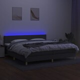 thumbnail of vidaXL Boxspringbett mit Matratze & LED Dunkelgrau 200x200 cm Stoff
