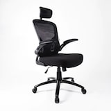 thumbnail of EN 1335-zertifizierter Bürostuhl – ergonomischer, verstellbarer Drehstuhl mit Kopfstütze und Armlehnen - Schwarz