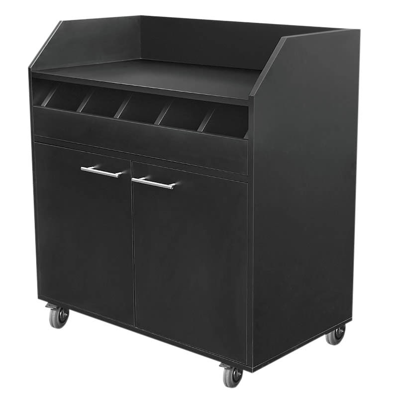 Ligne CHR Desserte Camarero, bois, 198 x 61 x 107 cm, noir