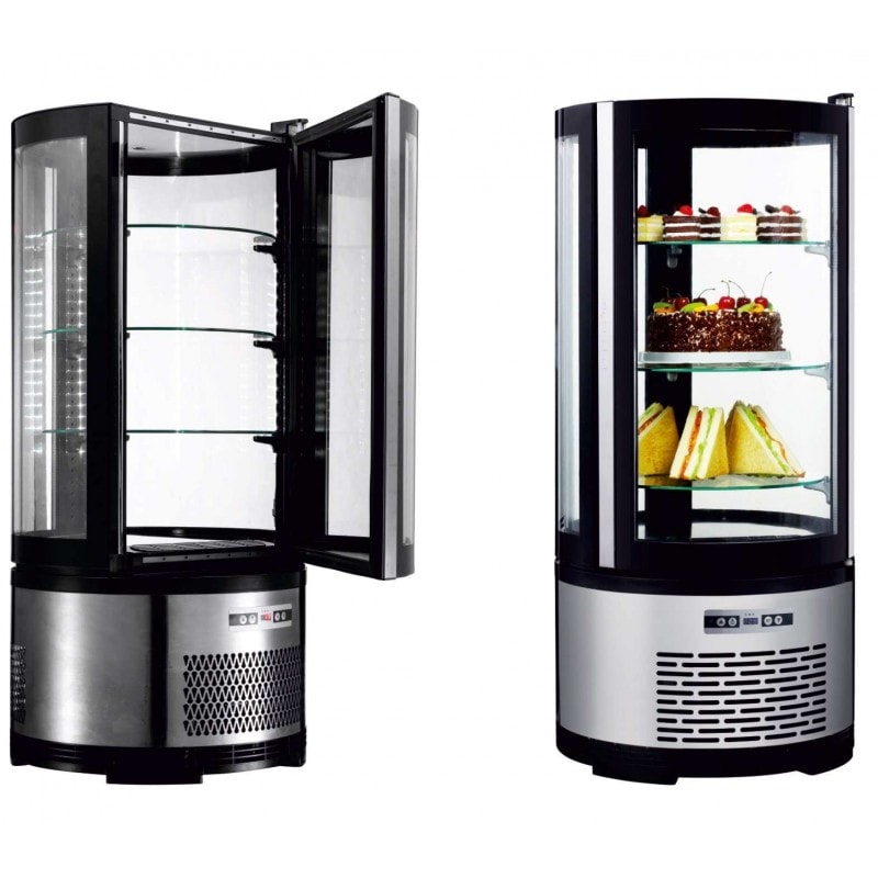 Vitrina refrigerada redonda 105 l, 230 W, 480x480x1030 mm