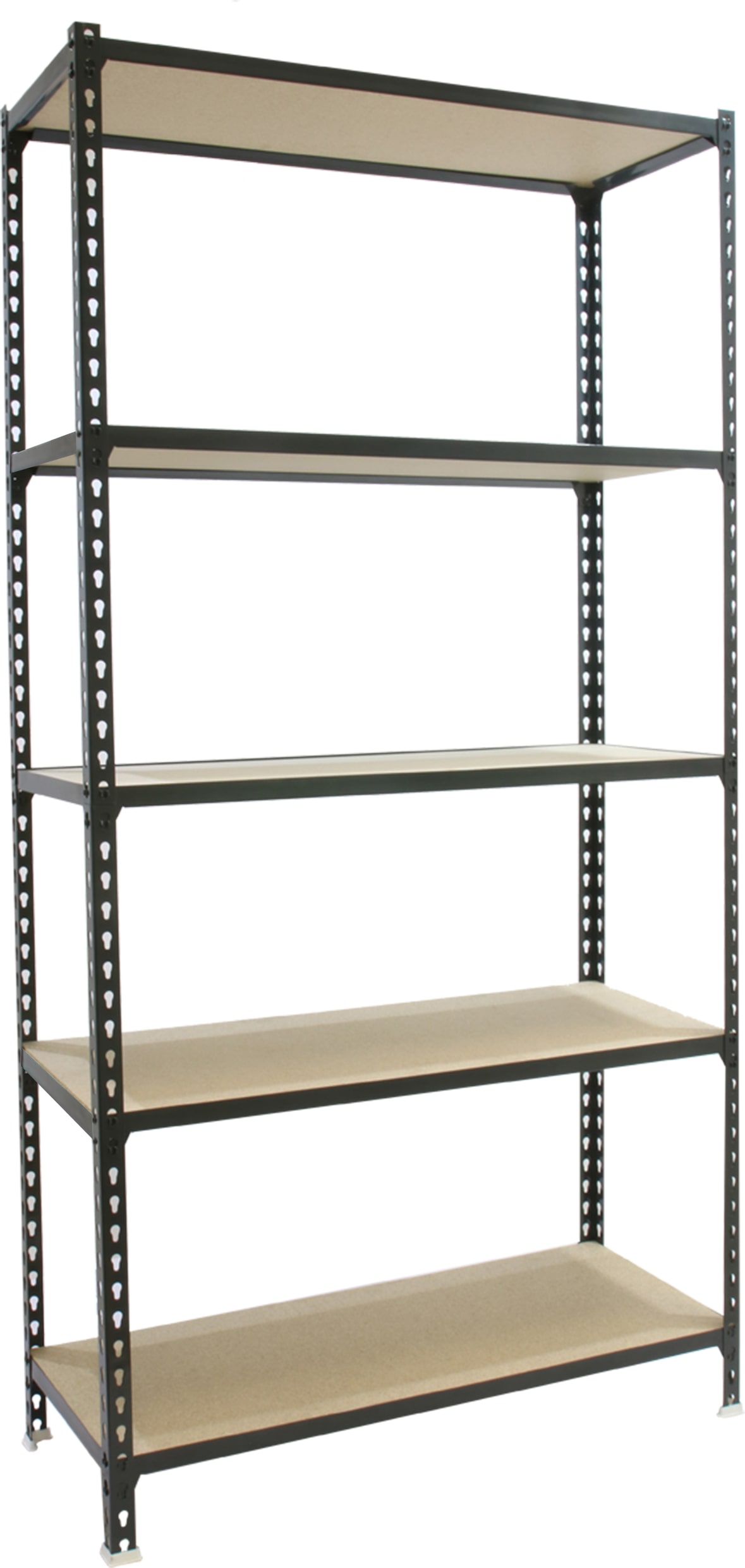 SimonRack Estantería Metálica, 2000x1200x500 mm, 5 Alturas, Bandeja Madera, 200 kg de Punto Flexión, Antracita/Madera - Maderclick