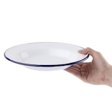 thumbnail of Olympia Emaille Suppenteller - weiß-blau - 24,5cm - 12 Teller - spülmaschinenfest