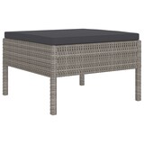 thumbnail of vidaXL 4-delige tuin loungeset met kussens poly rattan grijs
