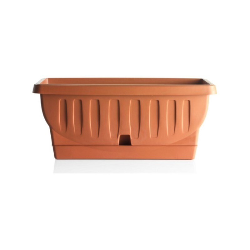 Fioriera rettangolare cm 50 natura terracotta 30204 bama sottovaso fiori piante
