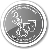 thumbnail of Windlicht Isla (H 21 cm), mundgeblasenes dunkles Kristallglas mit Platinrand