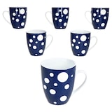 thumbnail of Pula dunkelblau 6er Set Kaffeebecher 300ml Porzellan-Tasse 6 Pers. Punkte Tee