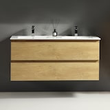 thumbnail of Alpenberger Doppel Waschbecken mit Unterschrank | Badmöbel Set | Waschbeckenunterschrank mit Waschtisch 120 cm Breit | Badezimmer Spiegel mit Led Rund