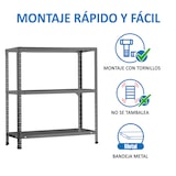 thumbnail of SimonRack Metallregal mit Schrauben 1000x800x400 mm, 3 Böden, 100 kg Biegepunkt, Grau - Comfort