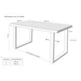 thumbnail of Esstisch Baumkante Holz-Optik Wildeiche 120 x 80 U-Gestell silber JOSY