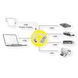 thumbnail of ROLINE USB 2.0 notebook hub, 4 poorten, type A+C aansluitkabel