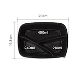 thumbnail of MONOUSO - Wiederverwendbare Plastikbehälter aus PP Schwarz 3F 900ml 23x17x5cm (75 Stück)